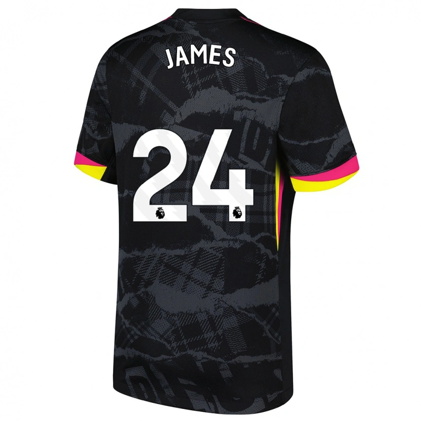 Danxen Kinder Reece James #24 Schwarz Rosa Ausweichtrikot Trikot 2024/25 T-Shirt Schweiz