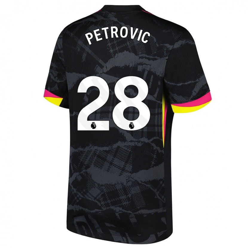 Danxen Kinder Djordje Petrovic #28 Schwarz Rosa Ausweichtrikot Trikot 2024/25 T-Shirt Schweiz