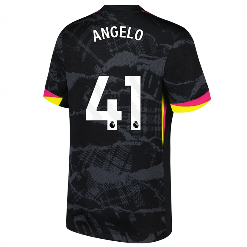 Danxen Kinder Ângelo #41 Schwarz Rosa Ausweichtrikot Trikot 2024/25 T-Shirt Schweiz