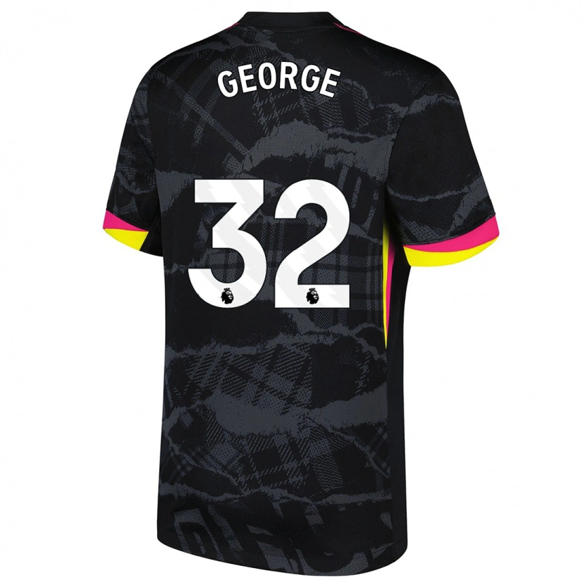 Danxen Kinder Tyrique George #32 Schwarz Rosa Ausweichtrikot Trikot 2024/25 T-Shirt Schweiz