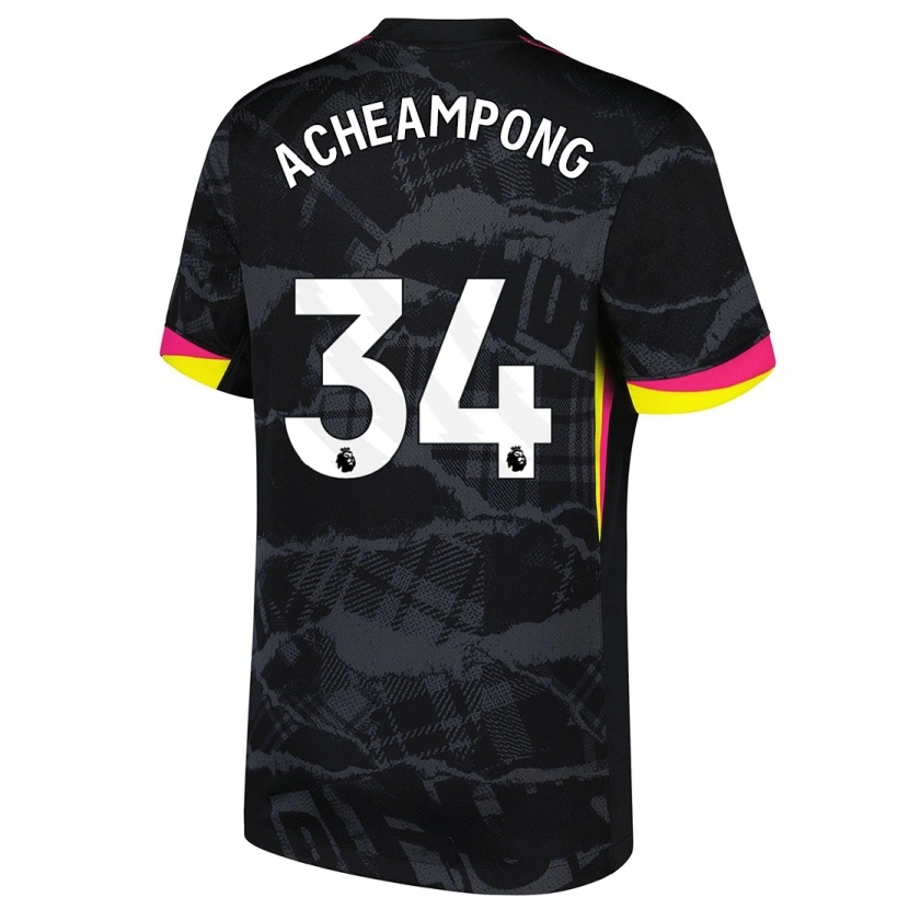 Danxen Kinder Josh Acheampong #34 Schwarz Rosa Ausweichtrikot Trikot 2024/25 T-Shirt Schweiz