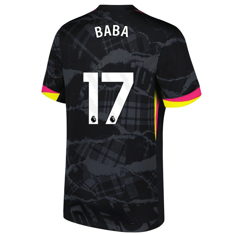 Danxen Kinder Abdul-Rahman Baba #17 Schwarz Rosa Ausweichtrikot Trikot 2024/25 T-Shirt Schweiz