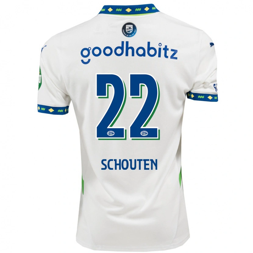 Danxen Kinder Jerdy Schouten #22 Weiß Dunkelblau Ausweichtrikot Trikot 2024/25 T-Shirt Schweiz