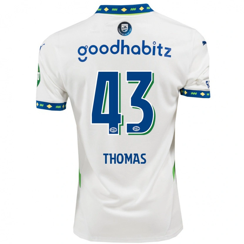 Danxen Kinder Kealyn Thomas #43 Weiß Dunkelblau Ausweichtrikot Trikot 2024/25 T-Shirt Schweiz