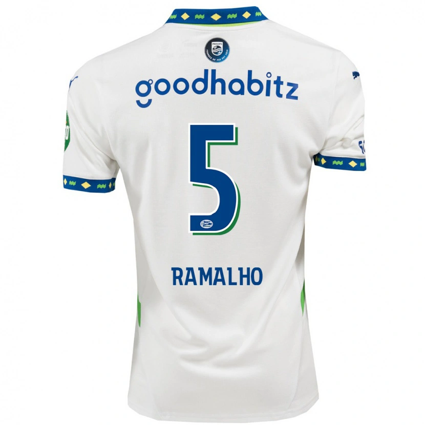 Danxen Kinder André Ramalho #5 Weiß Dunkelblau Ausweichtrikot Trikot 2024/25 T-Shirt Schweiz