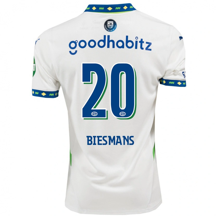 Danxen Kinder Julie Biesmans #20 Weiß Dunkelblau Ausweichtrikot Trikot 2024/25 T-Shirt Schweiz