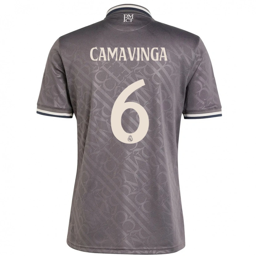 Danxen Kinder Eduardo Camavinga #6 Anthrazit Ausweichtrikot Trikot 2024/25 T-Shirt Schweiz