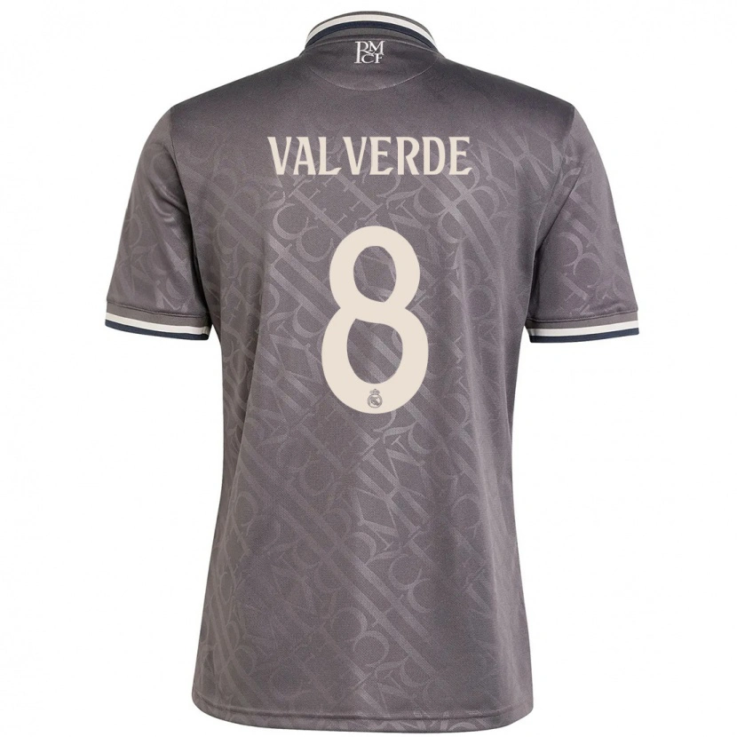 Danxen Kinder Federico Valverde #8 Anthrazit Ausweichtrikot Trikot 2024/25 T-Shirt Schweiz