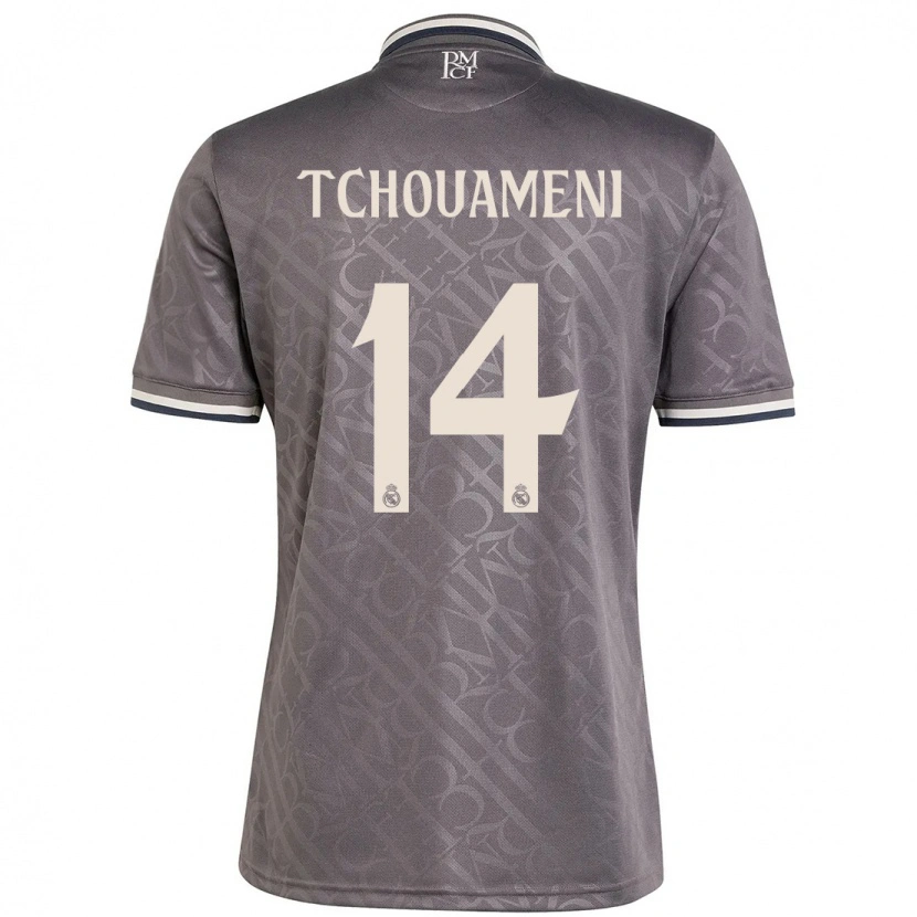 Danxen Kinder Aurélien Tchouaméni #14 Anthrazit Ausweichtrikot Trikot 2024/25 T-Shirt Schweiz