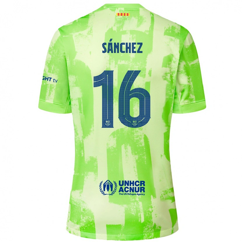 Danxen Kinder Edu Sánchez #16 Limettengrün Ausweichtrikot Trikot 2024/25 T-Shirt Schweiz