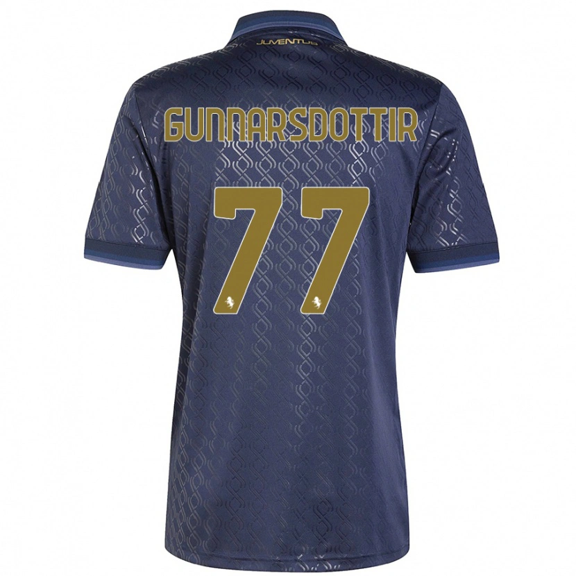 Danxen Kinder Sara Björk Gunnarsdóttir #77 Marineblau Ausweichtrikot Trikot 2024/25 T-Shirt Schweiz