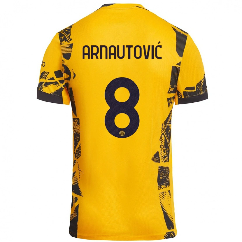 Danxen Kinder Marko Arnautovic #8 Gold Schwarz Ausweichtrikot Trikot 2024/25 T-Shirt Schweiz