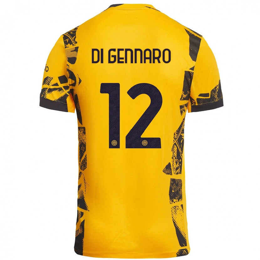 Danxen Kinder Raffaele Di Gennaro #12 Gold Schwarz Ausweichtrikot Trikot 2024/25 T-Shirt Schweiz