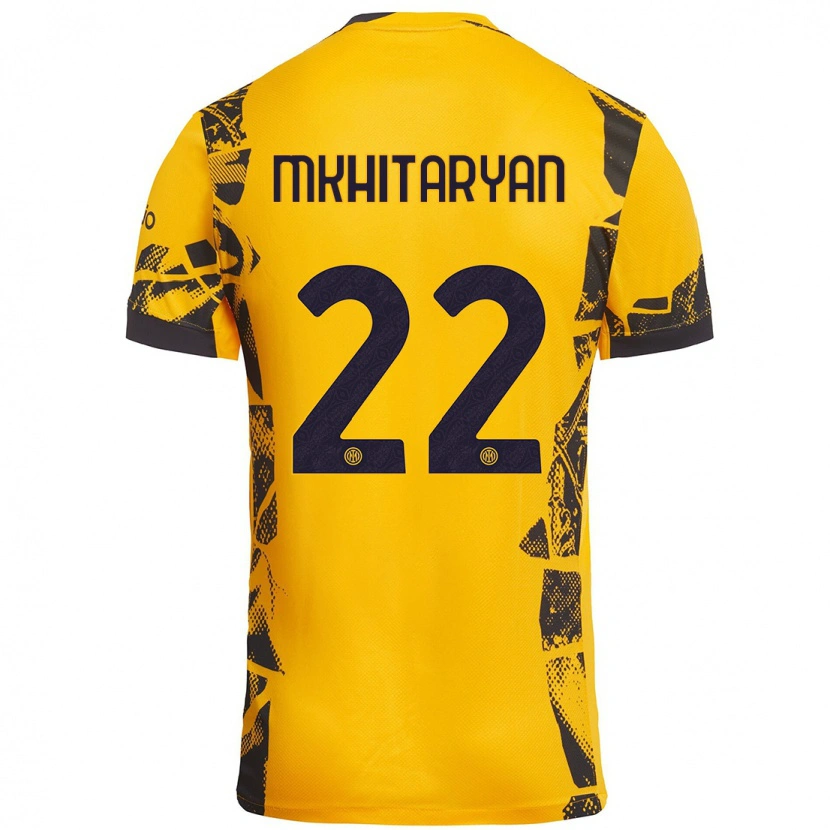 Danxen Kinder Henrikh Mkhitaryan #22 Gold Schwarz Ausweichtrikot Trikot 2024/25 T-Shirt Schweiz