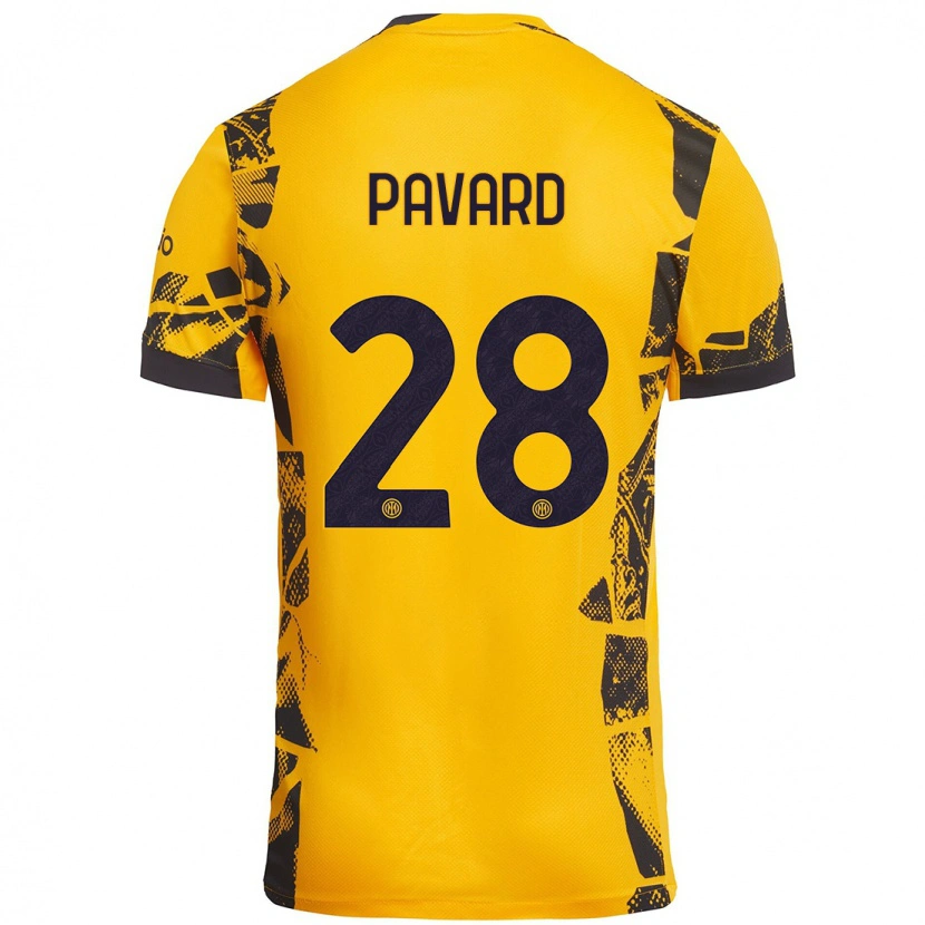 Danxen Kinder Benjamin Pavard #28 Gold Schwarz Ausweichtrikot Trikot 2024/25 T-Shirt Schweiz