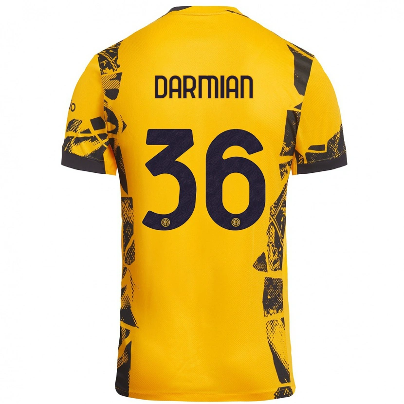 Danxen Kinder Matteo Darmian #36 Gold Schwarz Ausweichtrikot Trikot 2024/25 T-Shirt Schweiz