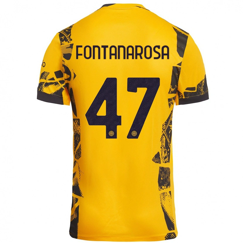 Danxen Kinder Alessandro Fontanarosa #47 Gold Schwarz Ausweichtrikot Trikot 2024/25 T-Shirt Schweiz