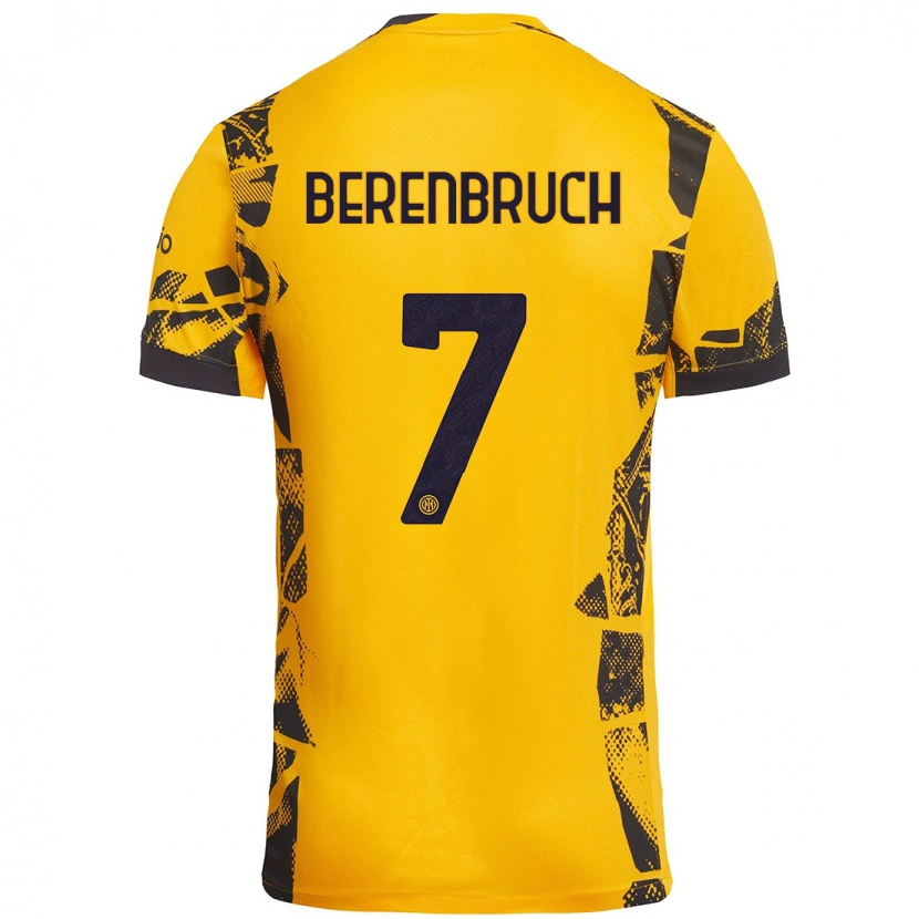 Danxen Kinder Thomas Berenbruch #7 Gold Schwarz Ausweichtrikot Trikot 2024/25 T-Shirt Schweiz