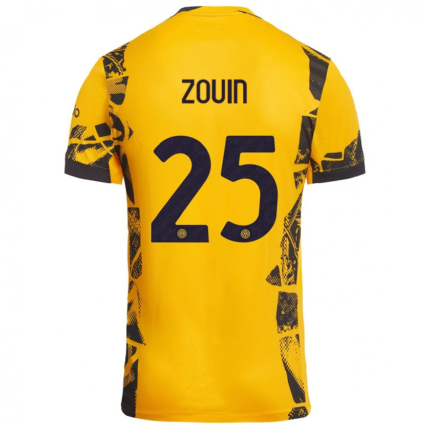 Danxen Kinder Aymen Zouin #25 Gold Schwarz Ausweichtrikot Trikot 2024/25 T-Shirt Schweiz