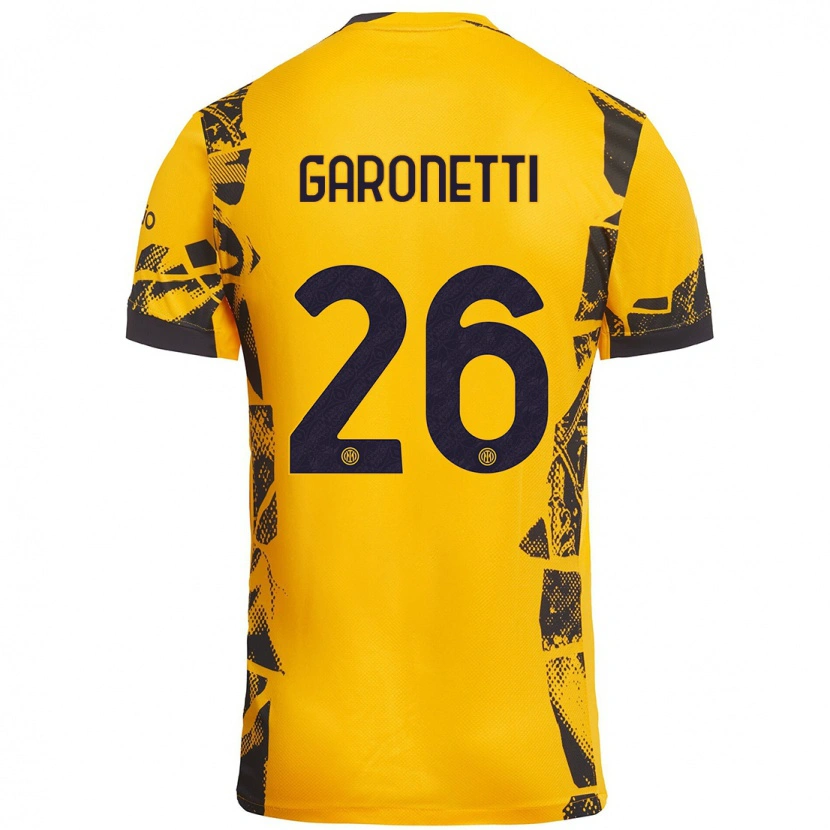 Danxen Kinder Gabriele Garonetti #26 Gold Schwarz Ausweichtrikot Trikot 2024/25 T-Shirt Schweiz