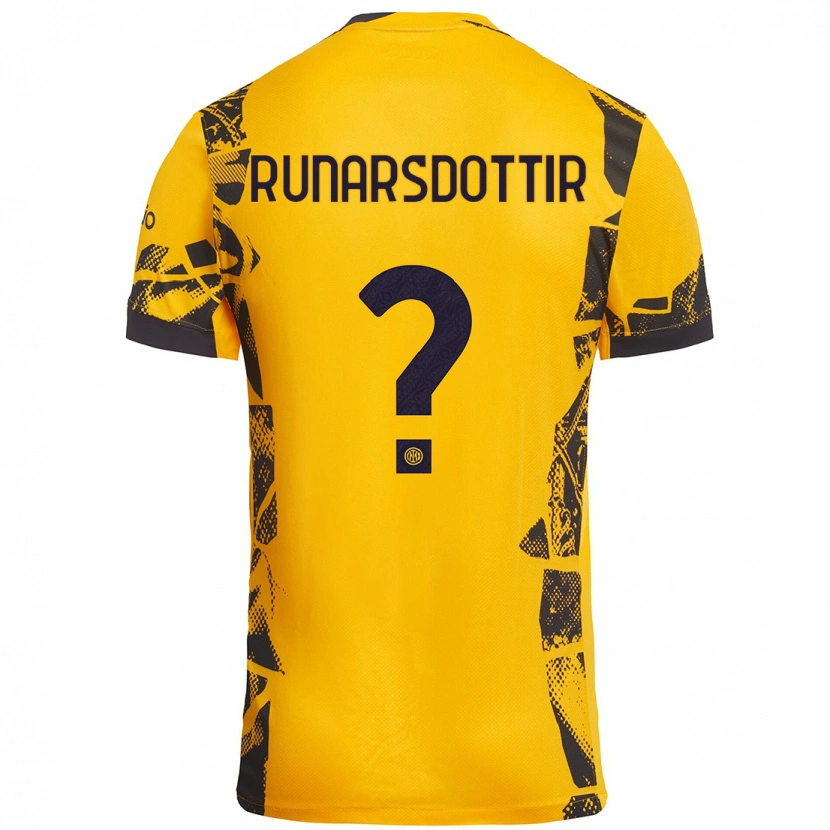 Danxen Kinder Cecilía Rán Rúnarsdóttir #0 Gold Schwarz Ausweichtrikot Trikot 2024/25 T-Shirt Schweiz