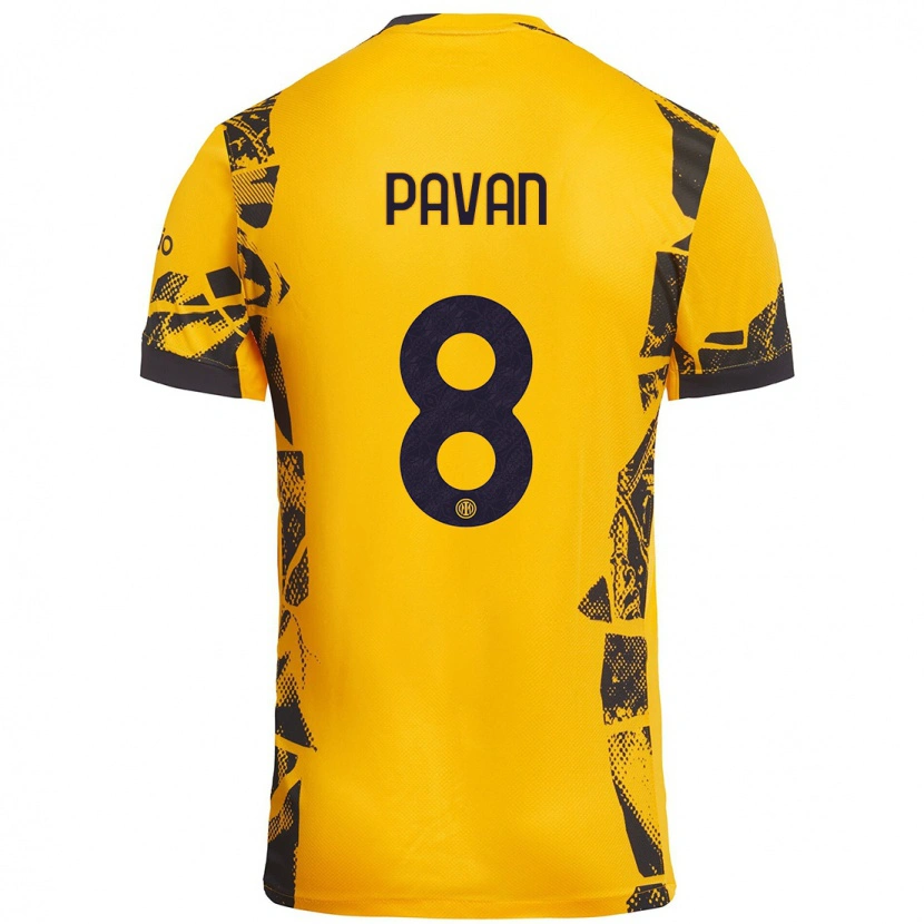 Danxen Kinder Matilde Pavan #8 Gold Schwarz Ausweichtrikot Trikot 2024/25 T-Shirt Schweiz