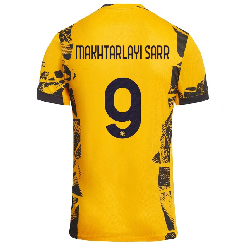 Danxen Kinder Amadou Makhtarlayi Sarr #9 Gold Schwarz Ausweichtrikot Trikot 2024/25 T-Shirt Schweiz