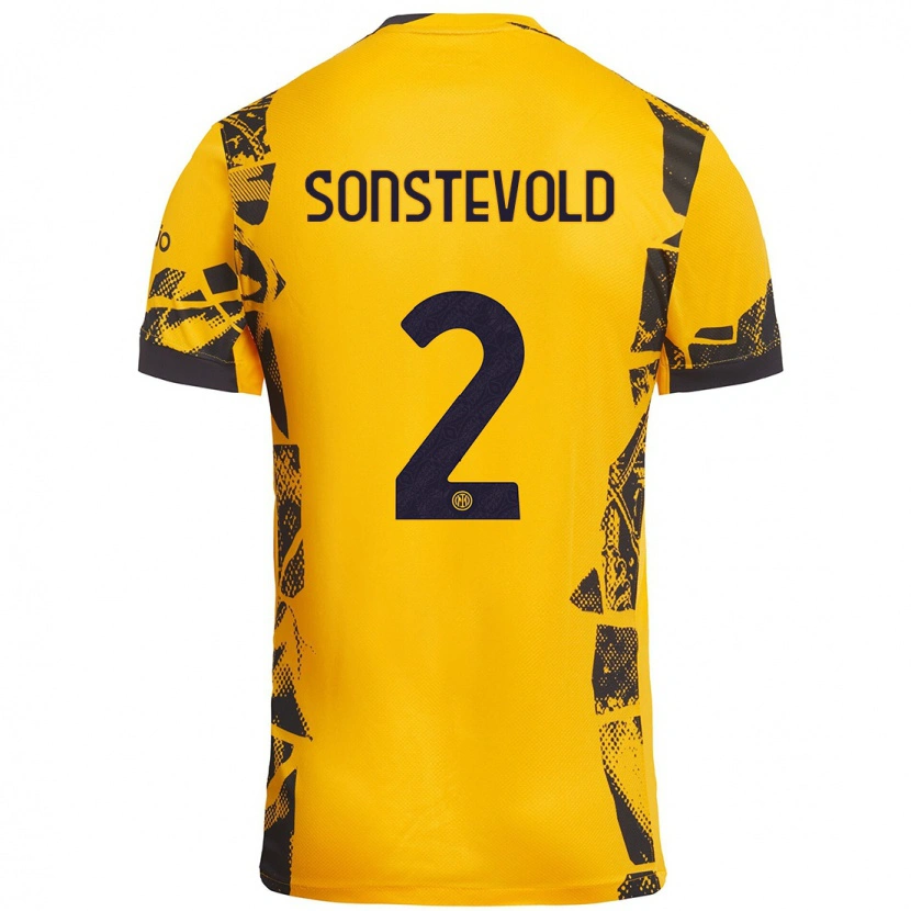 Danxen Kinder Anja Sonstevold #2 Gold Schwarz Ausweichtrikot Trikot 2024/25 T-Shirt Schweiz