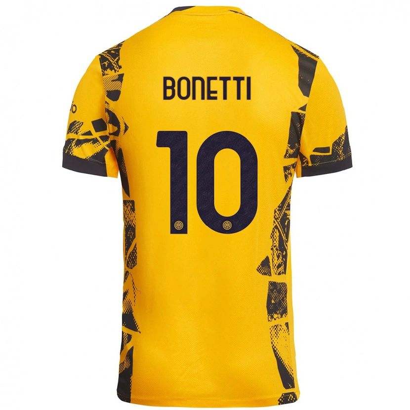 Danxen Kinder Tatiana Bonetti #10 Gold Schwarz Ausweichtrikot Trikot 2024/25 T-Shirt Schweiz