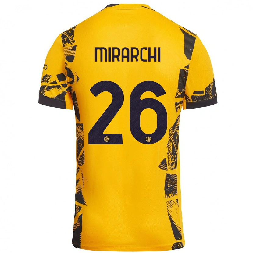 Danxen Kinder Mattia Mirarchi #26 Gold Schwarz Ausweichtrikot Trikot 2024/25 T-Shirt Schweiz