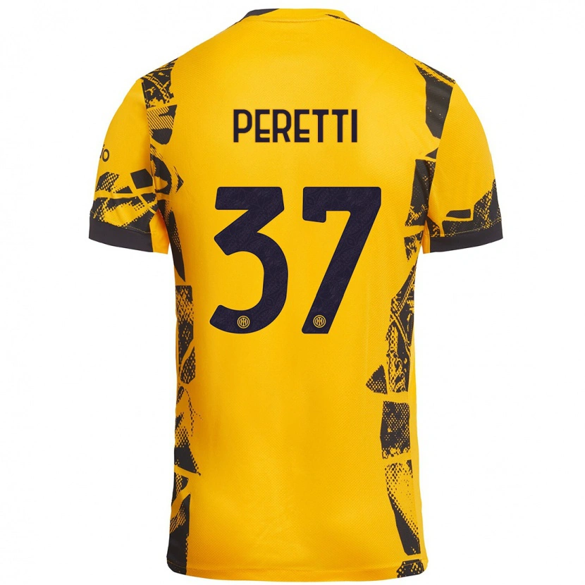 Danxen Kinder Lorenzo Peretti #37 Gold Schwarz Ausweichtrikot Trikot 2024/25 T-Shirt Schweiz