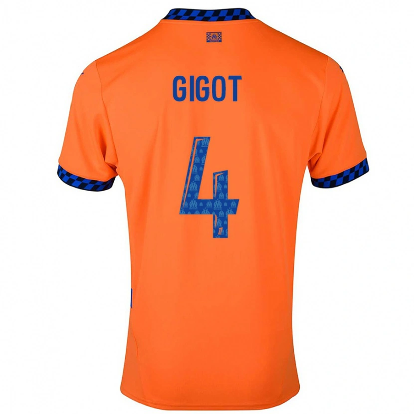 Danxen Kinder Samuel Gigot #4 Orange Dunkelblau Ausweichtrikot Trikot 2024/25 T-Shirt Schweiz