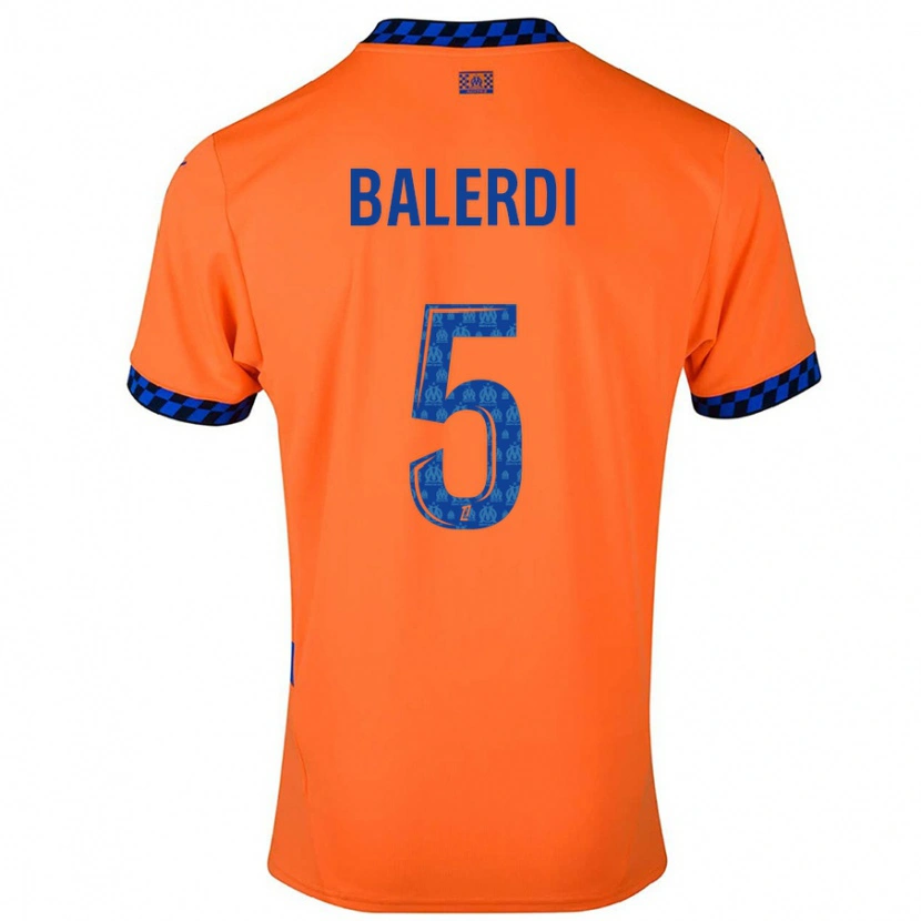 Danxen Kinder Leonardo Balerdi #5 Orange Dunkelblau Ausweichtrikot Trikot 2024/25 T-Shirt Schweiz