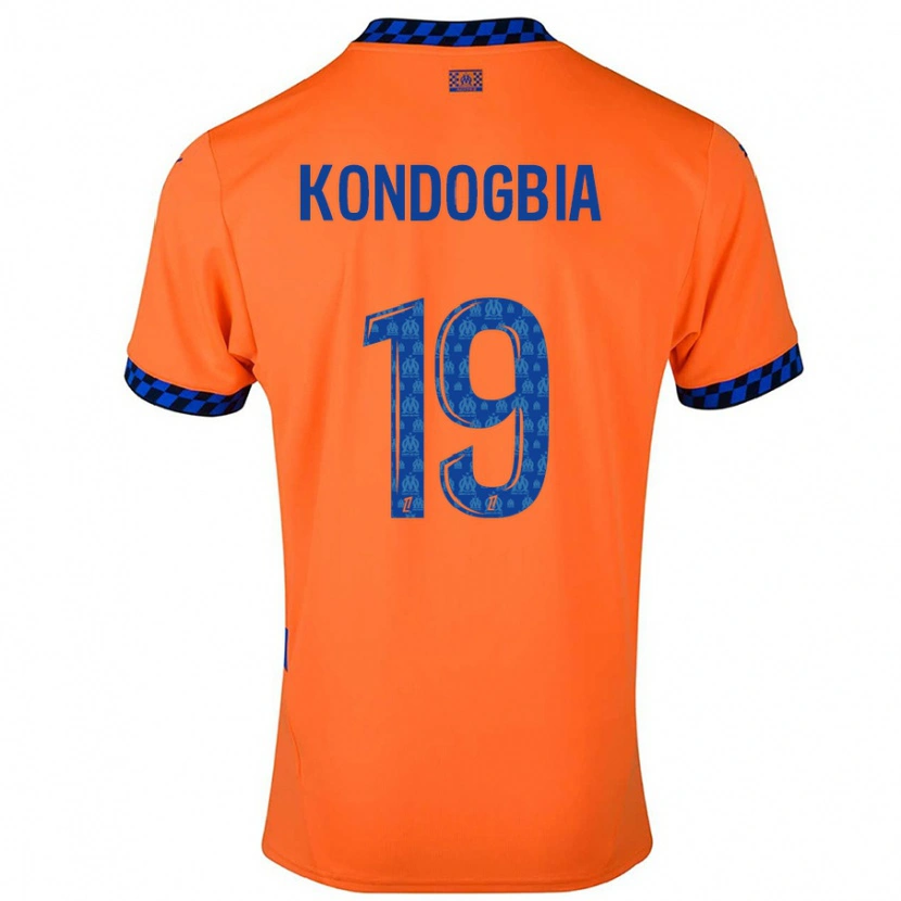 Danxen Kinder Geoffrey Kondogbia #19 Orange Dunkelblau Ausweichtrikot Trikot 2024/25 T-Shirt Schweiz