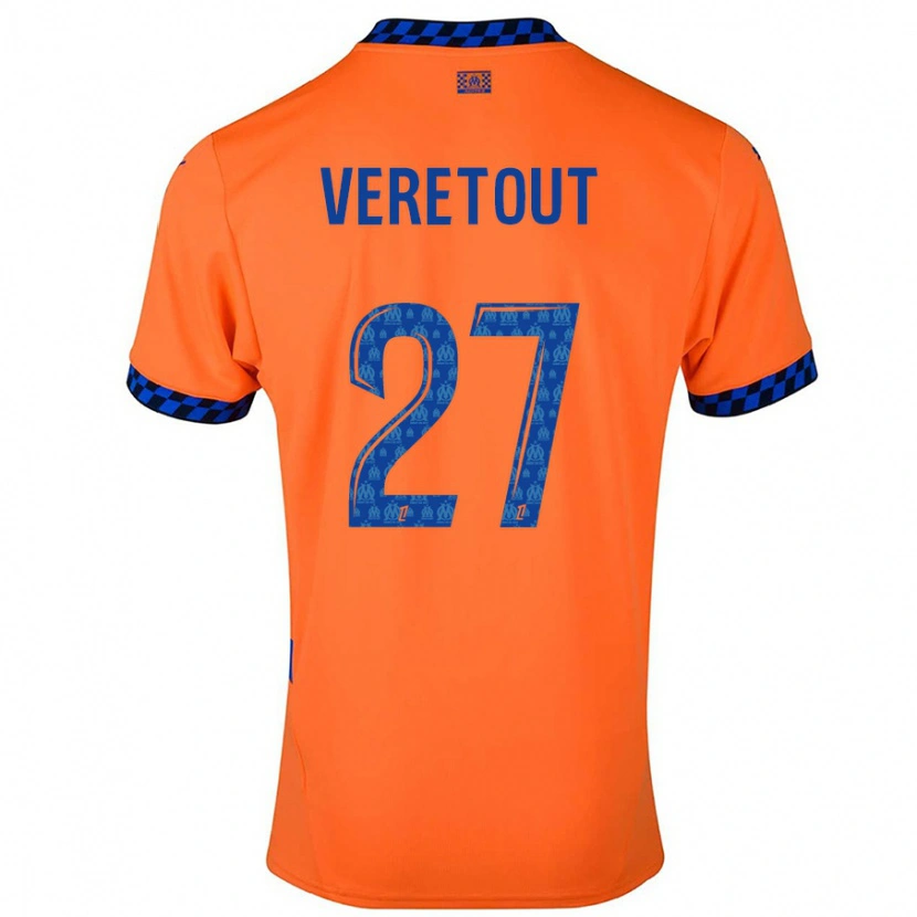 Danxen Kinder Jordan Veretout #27 Orange Dunkelblau Ausweichtrikot Trikot 2024/25 T-Shirt Schweiz