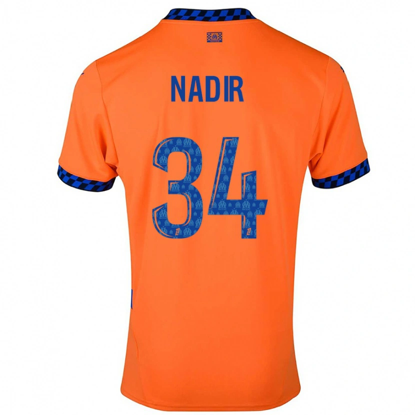 Danxen Kinder Bilal Nadir #34 Orange Dunkelblau Ausweichtrikot Trikot 2024/25 T-Shirt Schweiz