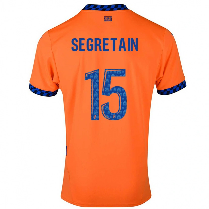 Danxen Kinder Julie Ségrétain #15 Orange Dunkelblau Ausweichtrikot Trikot 2024/25 T-Shirt Schweiz