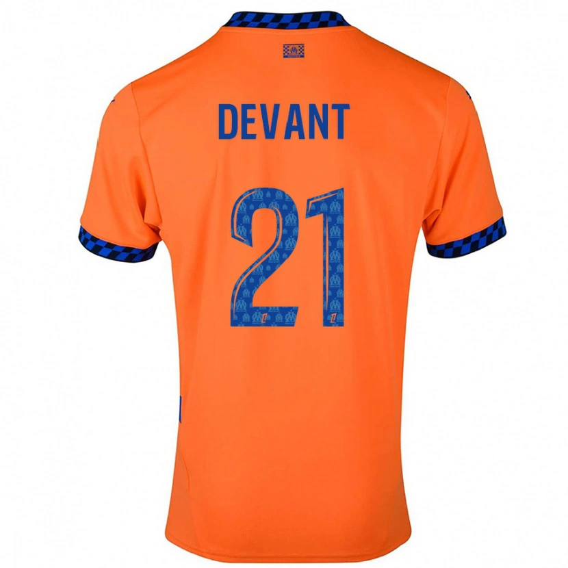 Danxen Kinder Caroline Devant #21 Orange Dunkelblau Ausweichtrikot Trikot 2024/25 T-Shirt Schweiz