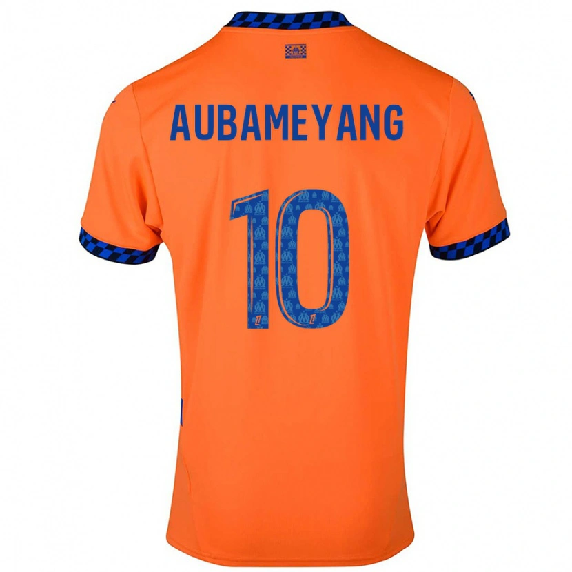 Danxen Kinder Pierre-Emerick Aubameyang #10 Orange Dunkelblau Ausweichtrikot Trikot 2024/25 T-Shirt Schweiz