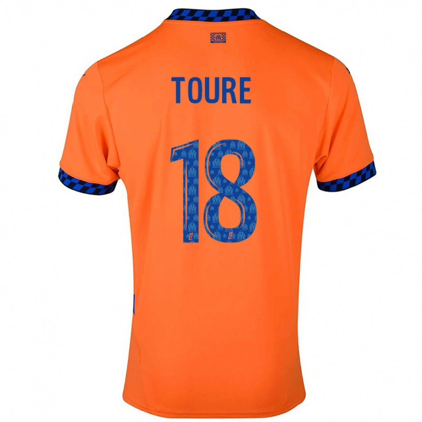 Danxen Kinder Isaak Toure #18 Orange Dunkelblau Ausweichtrikot Trikot 2024/25 T-Shirt Schweiz