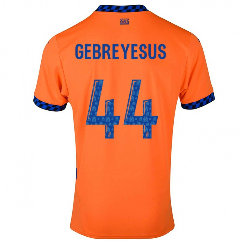 Danxen Kinder Esey Gebreyesus #44 Orange Dunkelblau Ausweichtrikot Trikot 2024/25 T-Shirt Schweiz