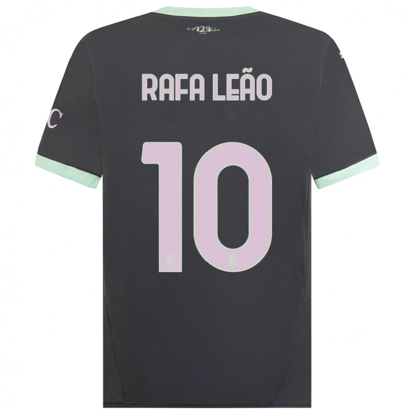 Danxen Kinder Rafael Leão #10 Grau Ausweichtrikot Trikot 2024/25 T-Shirt Schweiz