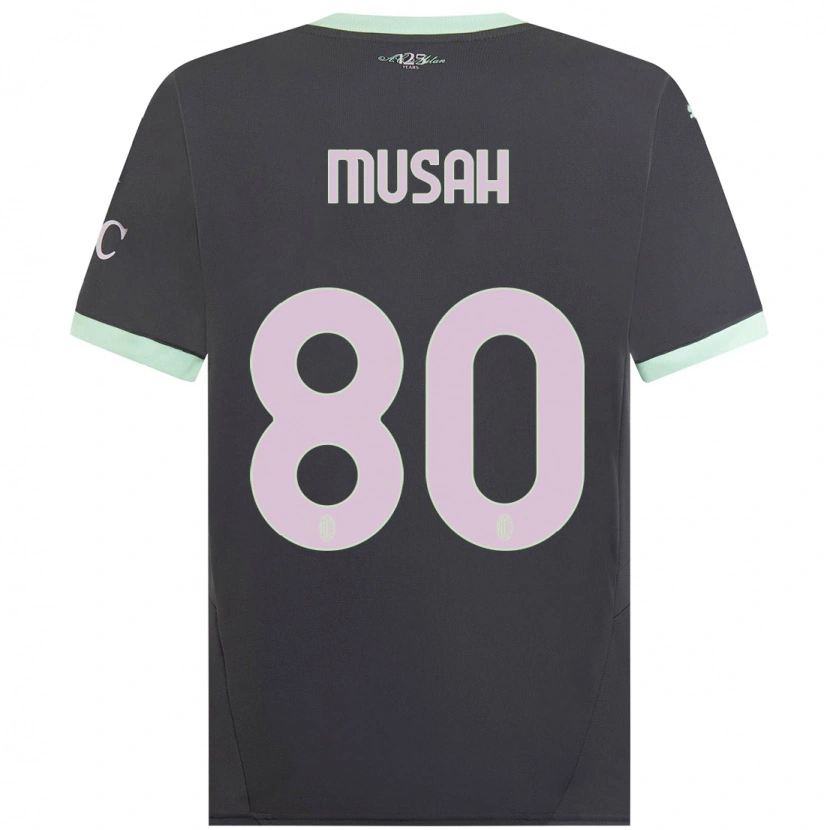 Danxen Kinder Yunus Musah #80 Grau Ausweichtrikot Trikot 2024/25 T-Shirt Schweiz