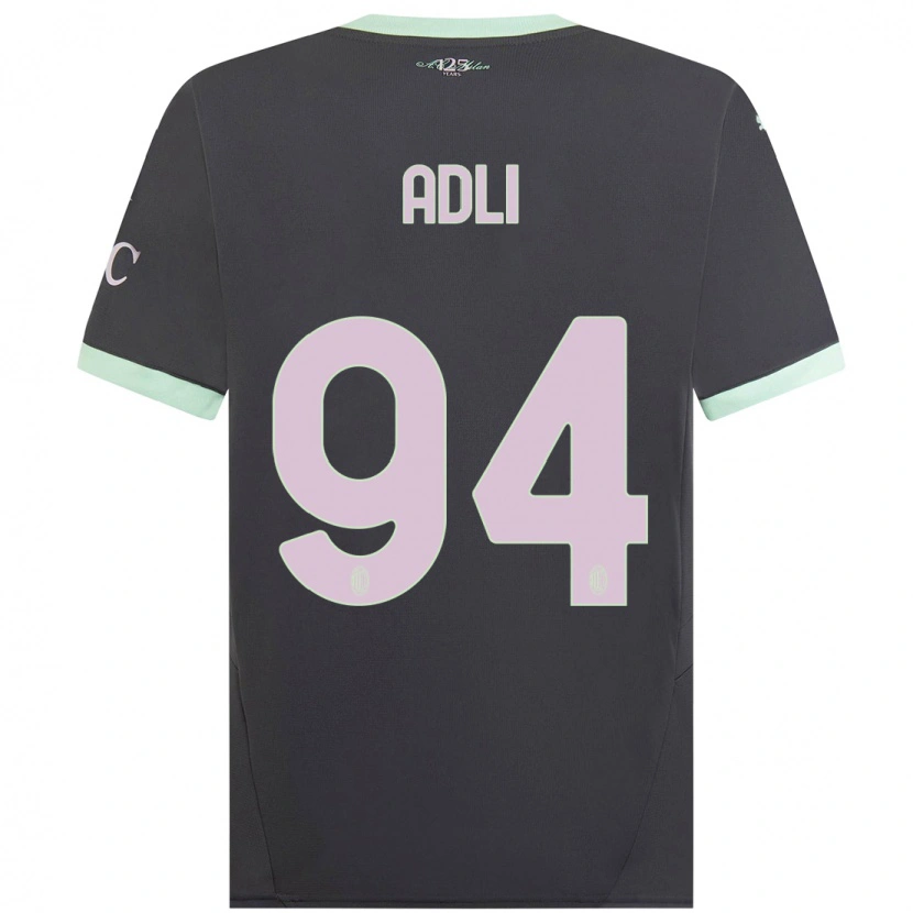 Danxen Kinder Yacine Adli #94 Grau Ausweichtrikot Trikot 2024/25 T-Shirt Schweiz