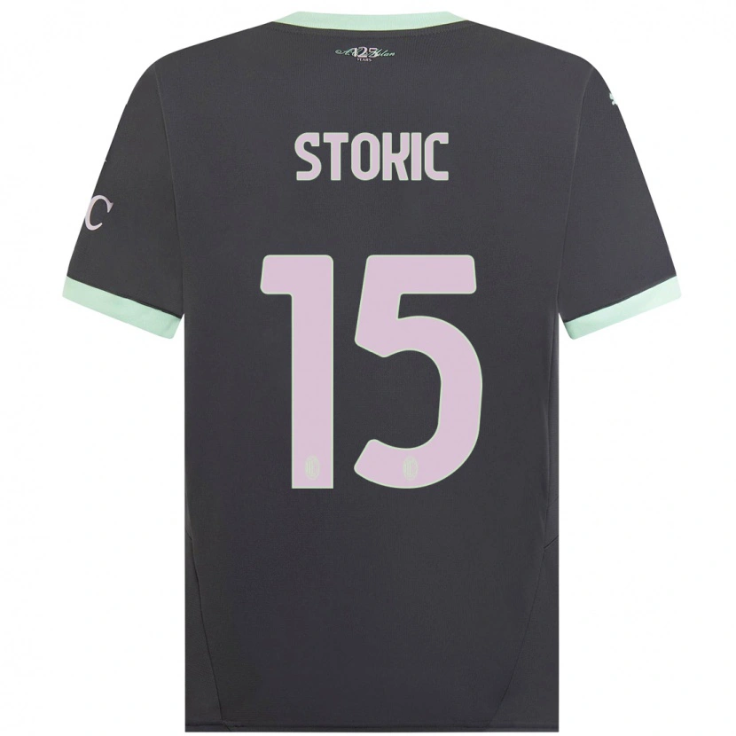 Danxen Kinder Sara Stokić #15 Grau Ausweichtrikot Trikot 2024/25 T-Shirt Schweiz