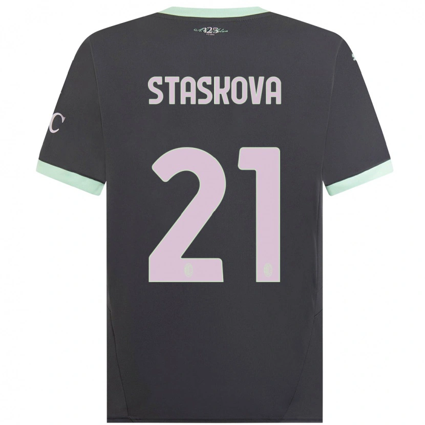 Danxen Kinder Andrea Stašková #21 Grau Ausweichtrikot Trikot 2024/25 T-Shirt Schweiz