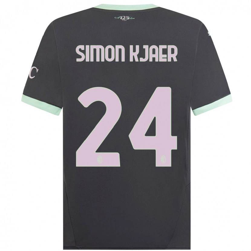 Danxen Kinder Simon Kjaer #24 Grau Ausweichtrikot Trikot 2024/25 T-Shirt Schweiz