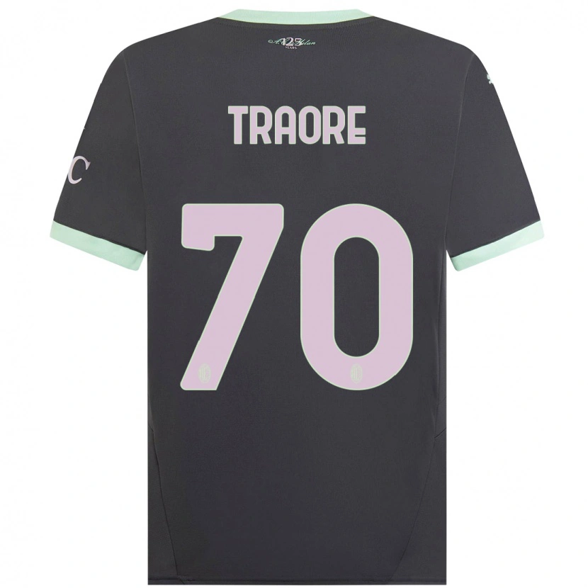 Danxen Kinder Chaka Traorè #70 Grau Ausweichtrikot Trikot 2024/25 T-Shirt Schweiz