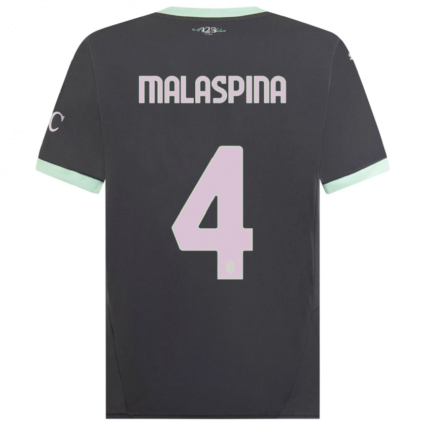 Danxen Kinder Mattia Malaspina #4 Grau Ausweichtrikot Trikot 2024/25 T-Shirt Schweiz