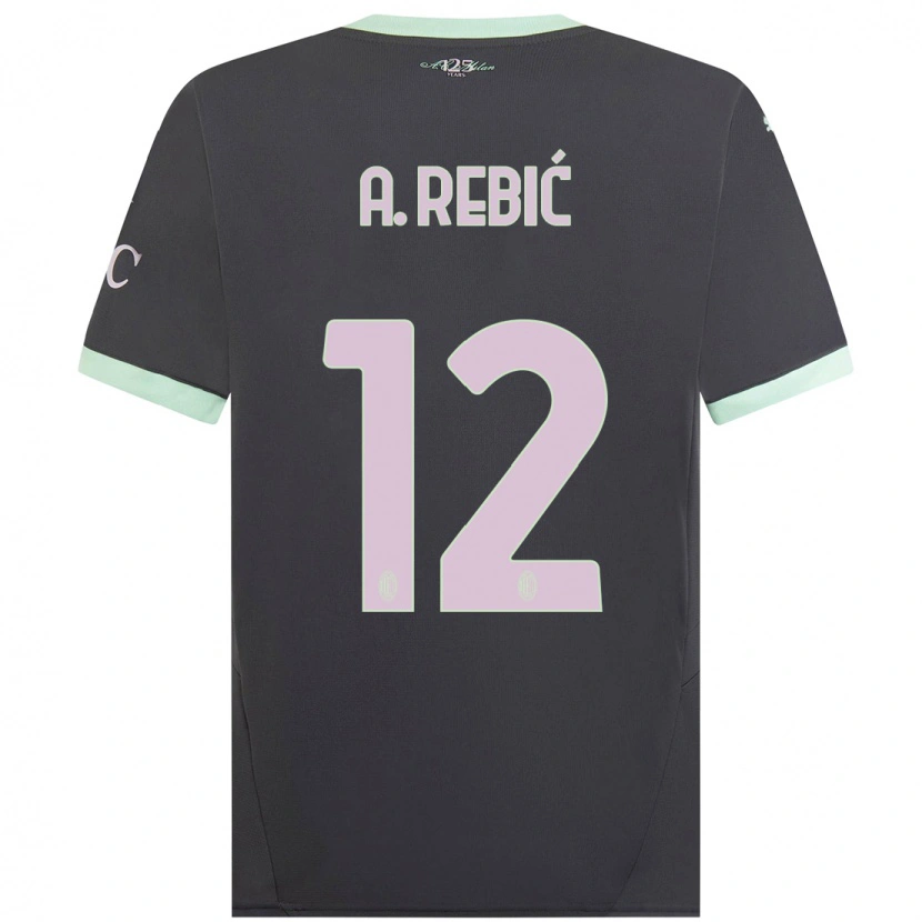 Danxen Kinder Ante Rebic #12 Grau Ausweichtrikot Trikot 2024/25 T-Shirt Schweiz